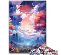 Puzzle da 1000 pezzi per adulti, città colorata da sogno, antistress, per trascorrere il tempo libero e interagire con i genitori (75x50cm)