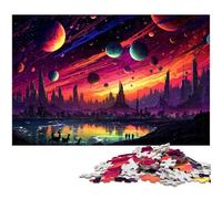 Puzzle da 1000 pezzi per adulti città colorate del futuro sulla Terra puzzle artistico per adolescenti dai 14 anni in su 1000 pezzi (75x50 cm)