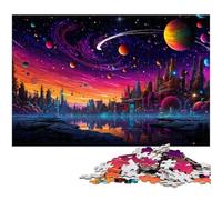 Puzzle da 1000 pezzi per adulti Città colorate del futuro sulla Terra sfida educativa antistress sfida difficile 1000 pezzi (75x50 cm)