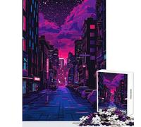 Puzzle da 1000 pezzi per adulti città cyberpunk al neon decorazioni per la casa giocattoli idee regalo gioco per famiglie riduzione dello stress interessante dimensioni 38x26cm