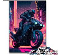 Puzzle da 1000 pezzi per adulti città del futuro al neon in legno rompicapo ad alta difficoltà per adolescenti 50x75cm idea regalo di compleanno gioco rompicapo impegnativo.