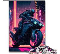 Puzzle da 1000 pezzi per adulti, città del futuro al neon, realizzato in cartone, relax e sfida, decorazione per la casa colorata, amici, 1000 pezzi(26x38cm)
