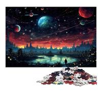 Puzzle da 1000 pezzi per adulti Città del futuro sulla Terra decorazione da parete regalo di compleanno arte murale 1000 pezzi (38x26 cm)