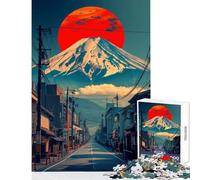 Puzzle da 1000 pezzi per adulti città del Monte Fuji decorazione per la casa giocattoli regali per donne e uomini gioco impossibile con poster abbinato e foglio di quiz dimensioni 38x52cm