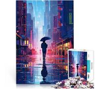 Puzzle da 1000 pezzi per adulti Città della pioggia Pixel Art a 16 bit Giochi divertenti Ogni pezzo è unico - Gioco divertente e stimolante per tutta la famiglia 75x50cm