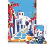 Puzzle da 1000 pezzi per adulti,città greca,arte greca,taglio preciso,gioco di abilità,svago,divertimento,decorazione natalizia da parete (38x52cm)