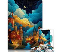 Puzzle da 1000 pezzi per adulti Città sotto il cielo notturno, aiuta il cervello a esercitare giocattoli avvincenti per coltivare la pazienza Decorazione perfetta (38x26cm)