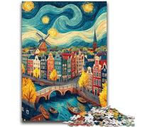Puzzle da 1000 pezzi per adulti Città sotto il cielo notturno Aiuta il cervello a esercitare Giocattoli avvincenti per coltivare la pazienza Adatto alle coppie 50x75cm