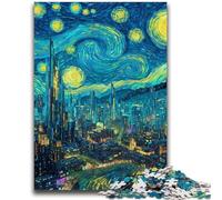 Puzzle da 1000 pezzi per adulti Città sotto il cielo notturno per bambini dai 14 anni in su Interessanti regali per ridurre lo stress per amici e familiari 50x75cm