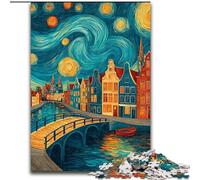 Puzzle da 1000 pezzi per adulti "Città sotto il cielo notturno", puzzle impegnativi 26x38cm, ideali per divertimento in famiglia, relax e regali per le feste