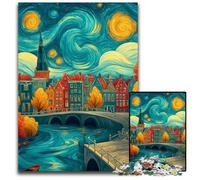 Puzzle da 1000 pezzi per adulti,Città sotto il cielo notturno,puzzle in cartone per regali di decorazione per la casa,giocattolo stimolante per la famiglia,perfetto per le serate di gioco,26x38cm