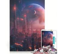 Puzzle da 1000 pezzi per adulti: Città su Marte di notte Spazio Gioco rilassante Interazione genitore-figlio Regalo di compleanno Regalo di viaggio 38x52cm