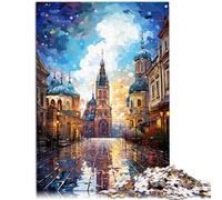 Puzzle da 1000 pezzi per adulti Città Vecchia Anello Giochi Giocattolo Regalo 26x38 cm Riduzione dello stress Vacanze a casa Passatempo per bambini dai 14 anni in su