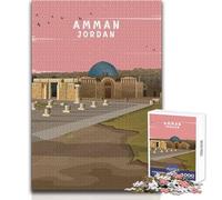 Puzzle da 1000 pezzi per adulti Cittadella Amman Giordania Arte Accogliente Rilassante Tempo libero al chiuso Giocattolo di precisione avanzato Dimensioni 38x52cm
