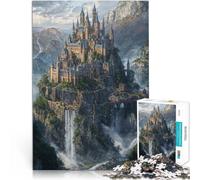Puzzle da 1000 pezzi per adulti Cittadella della Montagna Nebbiosa Giochi educativi con pezzi completamente interconnessi di forma casuale 38x26cm
