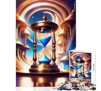 Puzzle da 1000 pezzi per adulti clessidra in una città dorata giocattoli antistress regali di Babbo Natale segreto gioco educativo adatto per la decorazione della scrivania dimensioni 38x52cm