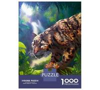 Puzzle Da 1000 Pezzi Per Adulti Clouded Leopard in Jungle Puzzle Per Adulti Gioco Rompicapo Difficile Sfida Educativa Difficile 38x26cm/1000pcs