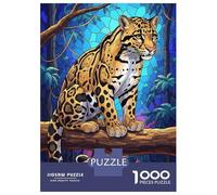 Puzzle Da 1000 Pezzi Per Adulti Clouded Leopard in Jungle Stained Glass Puzzle Per Adulti Giochi Divertenti Ma Divertenti E Umoristici Regali Di Natale E Compleanno 70x50cm/1000pcs