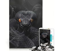Puzzle da 1000 pezzi per adulti: Cobra reale nel fumo nero gioco per famiglie rilassante e stimolante per la mente collezione d'artista belle arti 38x26cm