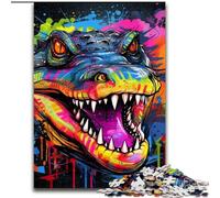 Puzzle da 1000 pezzi per adulti, coccodrilli colorati, puzzle per adulti, dimensioni 50x75cm, gioco interattivo per famiglie, regalo artigianale con opere d'arte colorate