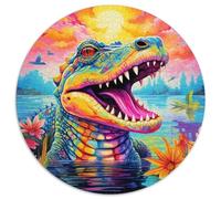 Puzzle da 1000 pezzi per adulti,coccodrillo del Nilo psichedelico,puzzle da 1000 pezzi per adulti,design intricato per adolescenti,decorazioni fai da te e divertimento che stimola il cervello
