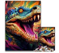 Puzzle da 1000 pezzi per adulti, coccodrillo del Nilo psichedelico, puzzle impegnativi per arredamento, allenamento del cervello e regali per le feste, 26X38CM/10,23x14,96 pollici.