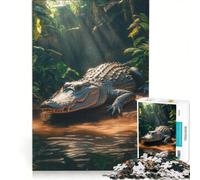 Puzzle da 1000 pezzi per adulti: Coccodrillo nella giungla, gioco educativo, allena la mente e la manualità, migliora l'amore tra le coppie 50x75cm