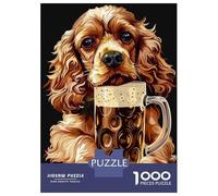 Puzzle Da 1000 Pezzi Per Adulti Cocker Spaniel Beer Puzzle Per Adolescenti Gioco Rompicapo Decorazione Per La Casa È Ideale Come Regalo 52x38cm/1000pcs