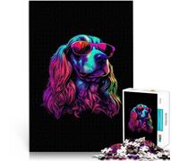 Puzzle da 1000 pezzi per adulti Cocker Spaniel inglese Giocattoli educativi per l'apprendimento Giochi per famiglie Opera d'arte 52x38cm