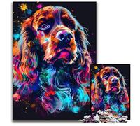 Puzzle da 1000 pezzi per adulti Cocker Spaniel inglese Puzzle in legno Regalo per uomini e donne, per tutti i giorni e per occasioni speciali 50x75CM/19,68x29,52 pollici