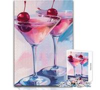 Puzzle da 1000 pezzi per adulti, cocktail di ciliegie, gioco di sfida unico, corsa di velocità a mano, giocattolo educativo, dimensioni 38x26cm