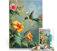 Puzzle da 1000 pezzi per adulti Colibrì e fiori per il giocattolo di sfida del gioco educativo perché è ideale come regalo per tutta la famiglia 52x38cm