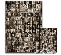 Puzzle da 1000 pezzi per adulti, collage di attori del mondo, puzzle in legno dal design intricato per adolescenti, decorazioni fai da te e divertimento che stimola la mente, 50x75cm
