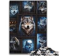 Puzzle da 1000 pezzi per adulti, collage di lupi, antistress, per trascorrere il tempo libero e interagire con i genitori (26x38cm)