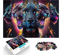 Puzzle da 1000 pezzi per adulti Collage di pantere colorate 2 giocattoli educativi per l'apprendimento offerte come regali per tutta la famiglia 52x38cm
