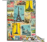 Puzzle da 1000 pezzi per adulti, collage di Parigi, in legno, per interazione familiare e sfida di ingegno, sfida di attività per famiglie, dimensioni 50X75CM