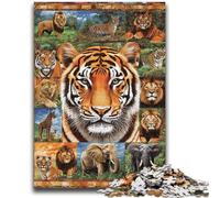 Puzzle da 1000 pezzi per adulti, collage di tigri, giochi educativi, decorazione per la casa, gioco educativo per compleanno, Natale 50x75cm
