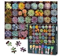 Puzzle da 1000 pezzi, per adulti, collezione moderna di cactus e piante grasse, arte minimalista delle piante, 27,5 x 19,7 pollici