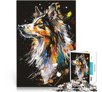Puzzle da 1000 pezzi per adulti Collie Dog Art compito di pensiero 26 x 38 cm collezione di artisti belle arti per bambini dai 14 anni in su