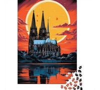 Puzzle Da 1000 Pezzi Per Adulti Cologne Cathedral Sunset-2 Puzzle Per Adulti Gioco Pratico Decorazione Da Parete Regali Per Amici E Familiari 38x26cm/1000pcs