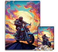 Puzzle da 1000 pezzi per adulti, colorati, a forma di motocicletta, in legno, gioco di sfida per adolescenti e interazione familiare, 50x75CM/19,68x29,52 pollici