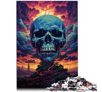 Puzzle da 1000 pezzi per adulti colorati fantasy teschio infernale gioco sofisticato per alleviare lo stress difficile sfida per adolescenti dai 14 anni in su, 26 x 38 cm