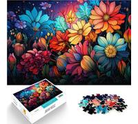Puzzle da 1000 pezzi per adulti colorati fiori al neon puzzle giochi educativi 26 x 38 cm, adatto come decorazione da scrivania per adolescenti dai 14 anni in su