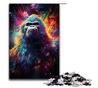 Puzzle da 1000 pezzi per adulti colorati puzzle psichedelici con cielo stellato e gorilla regali di compleanno regali per adolescenti dai 14 anni in su 1000 pezzi (75x50 cm)