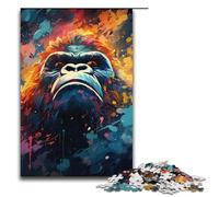 Puzzle da 1000 pezzi per adulti colorati puzzle psichedelici con cielo stellato e gorilla regali di compleanno regali per adolescenti dai 14 anni in su 1000 pezzi (38x26 cm)