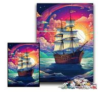 Puzzle da 1000 pezzi per adulti, colorati, raffiguranti navi pirata, in cartone, 26x38cm, ideali per gli innamorati, perfetti come regalo di Natale, Capodanno e San Valentino.