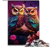 Puzzle da 1000 pezzi per adulti, coloratissimi, a forma di gufo, impegnativi, dimensioni 50x75cm, regalo per uomini e donne, per tutti i giorni e per occasioni speciali.