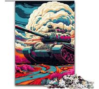 Puzzle da 1000 pezzi per adulti, coloratissimi carri armati, puzzle difficili per adulti, gioco educativo e divertente per interni, per l'arredamento della casa (dimensioni 26x38cm)