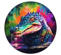 Puzzle da 1000 pezzi per adulti, coloratissimi coccodrilli del Nilo, puzzle rotondi da 1000 pezzi per adulti, rompicapo e decorazioni per la casa, regalo perfetto per le feste (67,5x67,5cm)