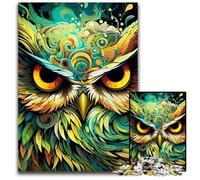 Puzzle da 1000 pezzi per adulti, coloratissimi gufi in legno, rompicapo ad alta difficoltà per adolescenti, 50x75CM/19,68x29,52 pollici